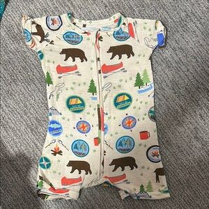 Little Sleepies Cream and Red Pajama Sets with Playful Print